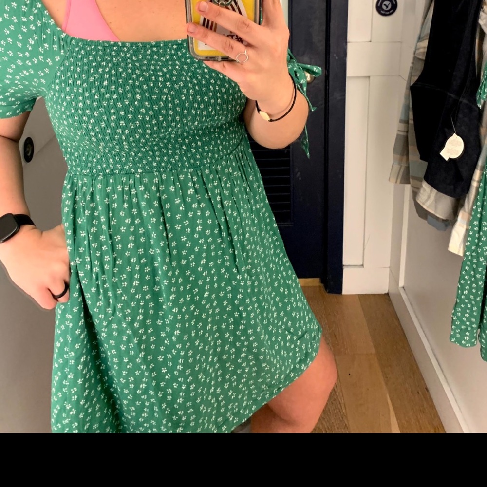 American Eagle Outfitters Green Floral Dress